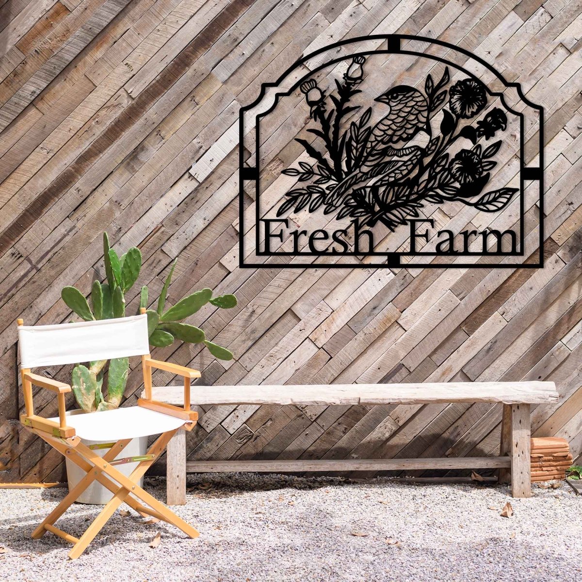 Metal Wall Farmhouse Name Sign - BrossHome Metal Wall Art