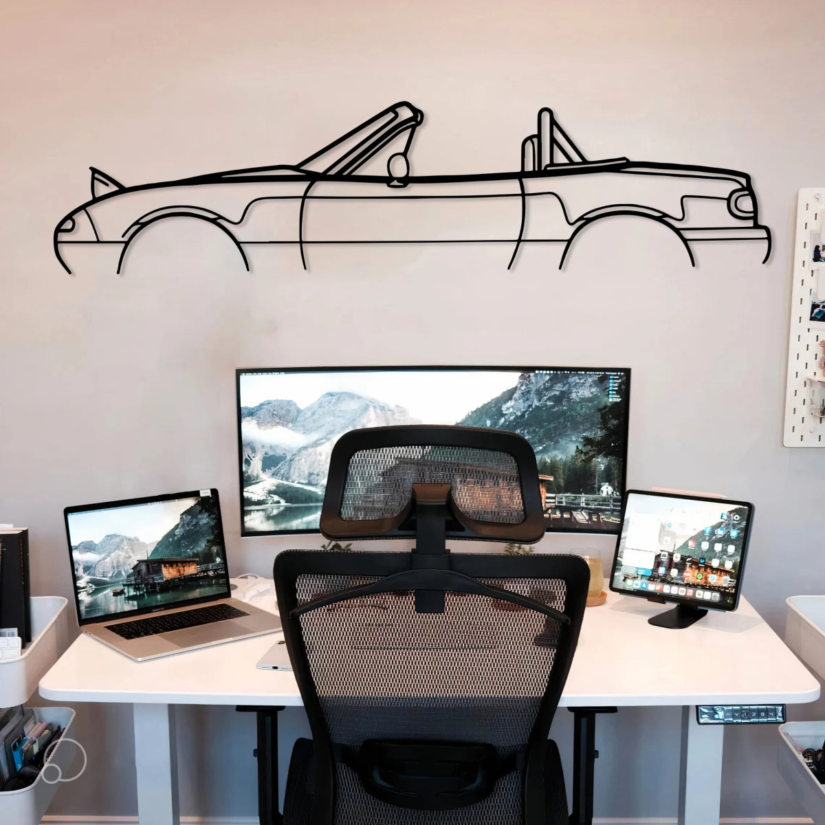 Miata MX 5 NA Roll Bar 1994 Car Silhouette Wall Art - BrossHome Metal Wall Art