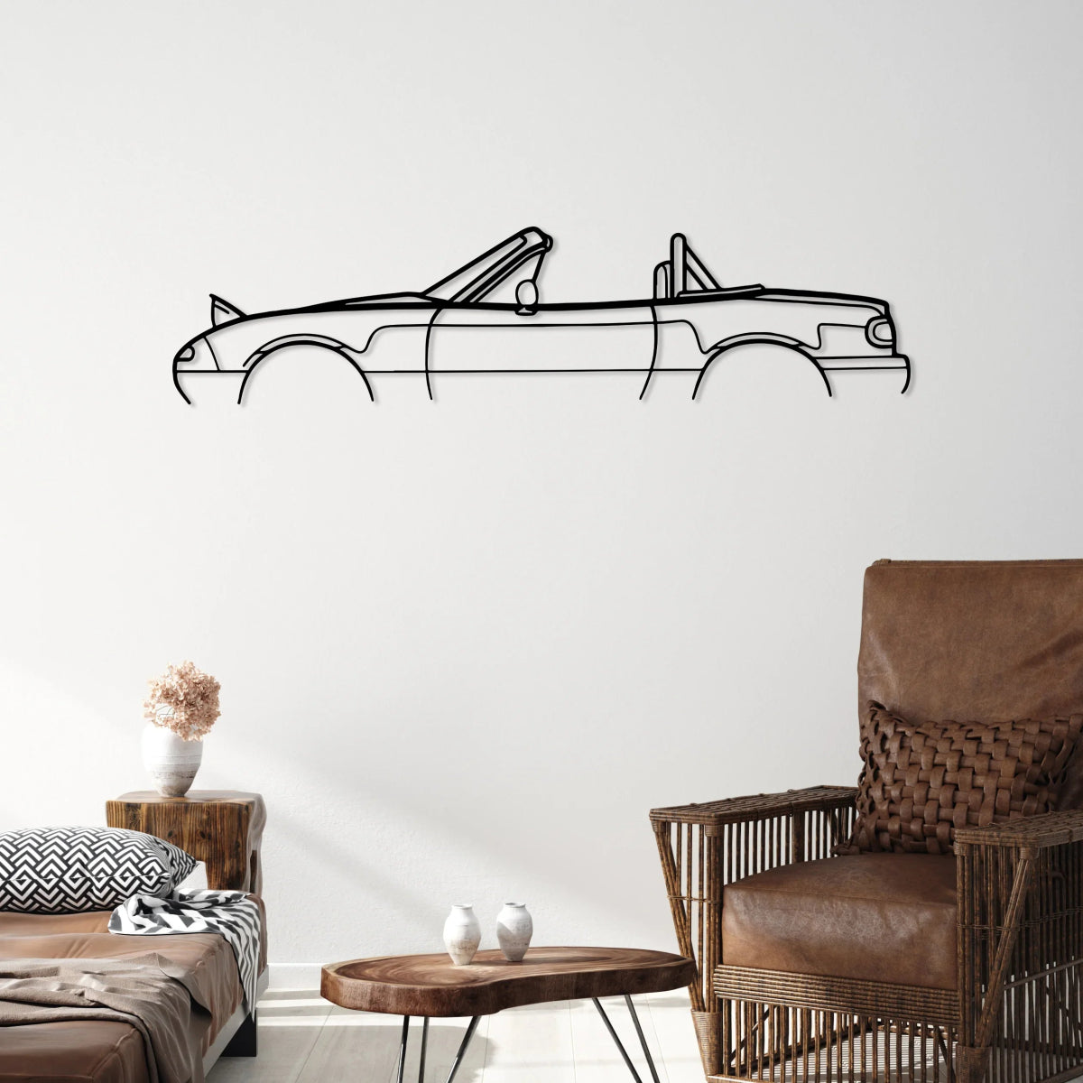 Miata MX 5 NA Roll Bar 1994 Car Silhouette Wall Art - BrossHome Metal Wall Art