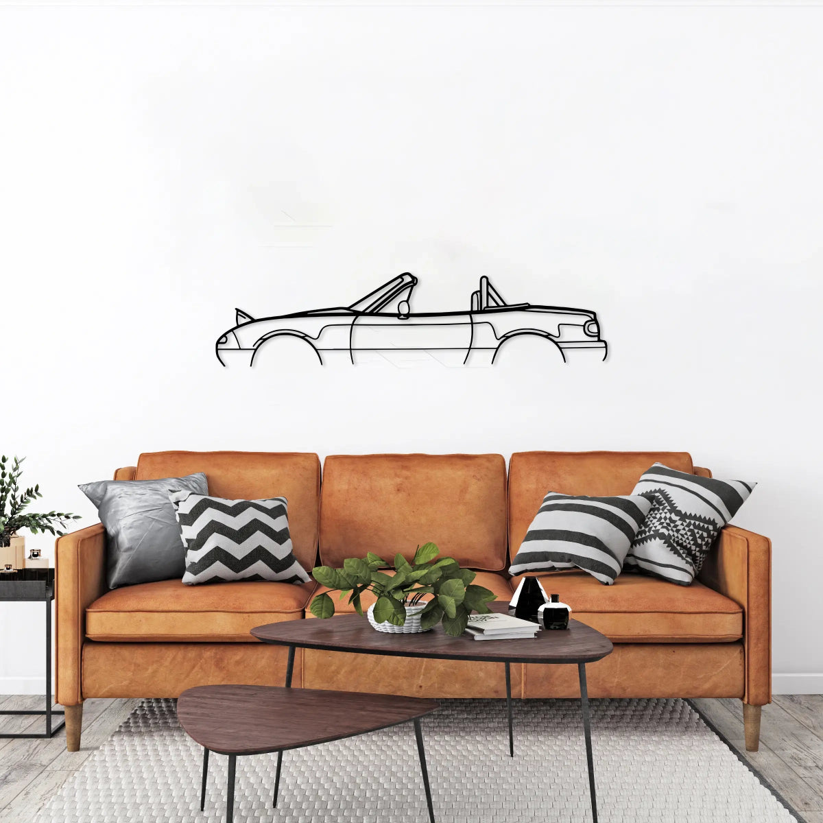 Miata MX 5 NA Roll Bar 1994 Car Silhouette Wall Art - BrossHome Metal Wall Art