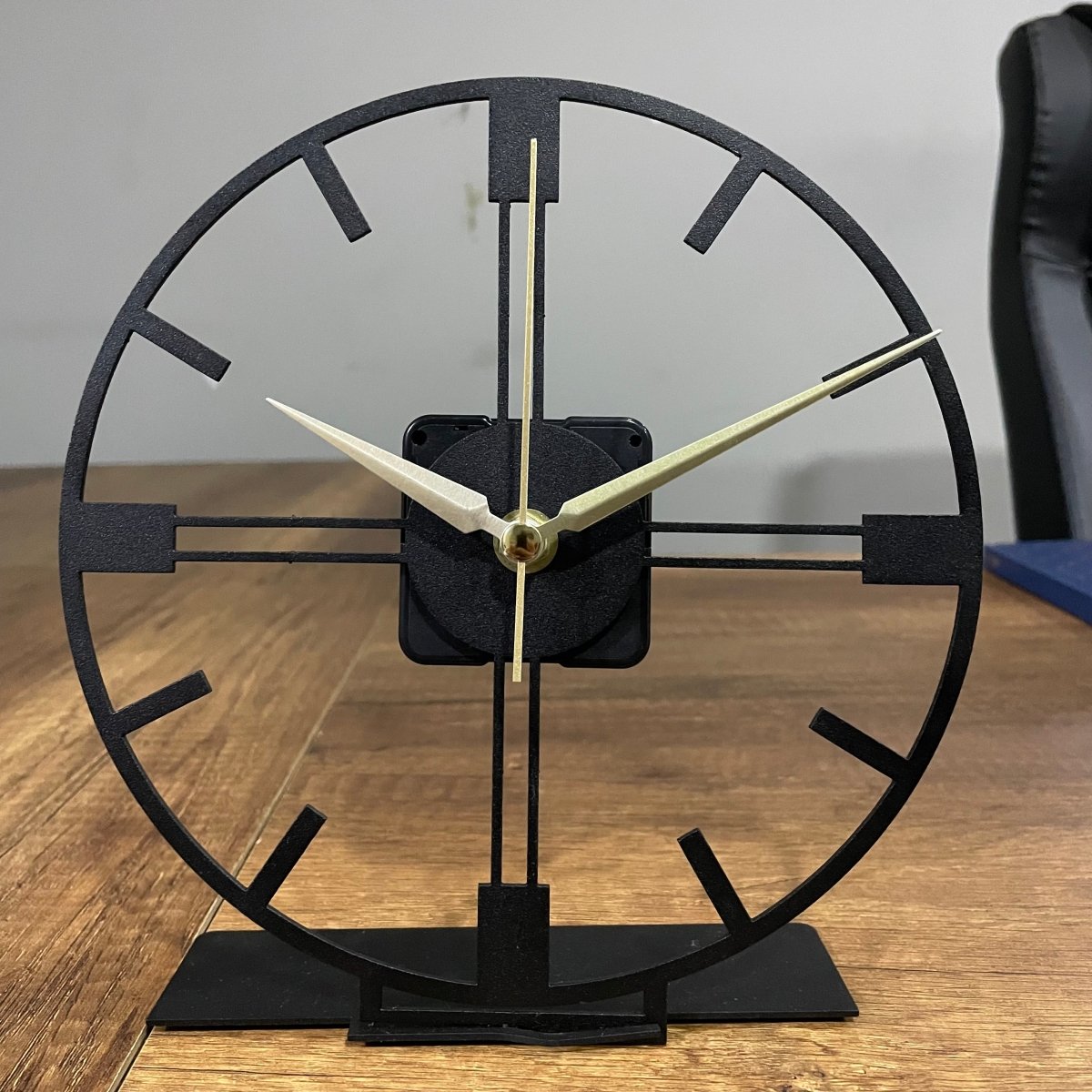 Minimal Large Black Tabletop Clock - BrossHome Metal Wall Art