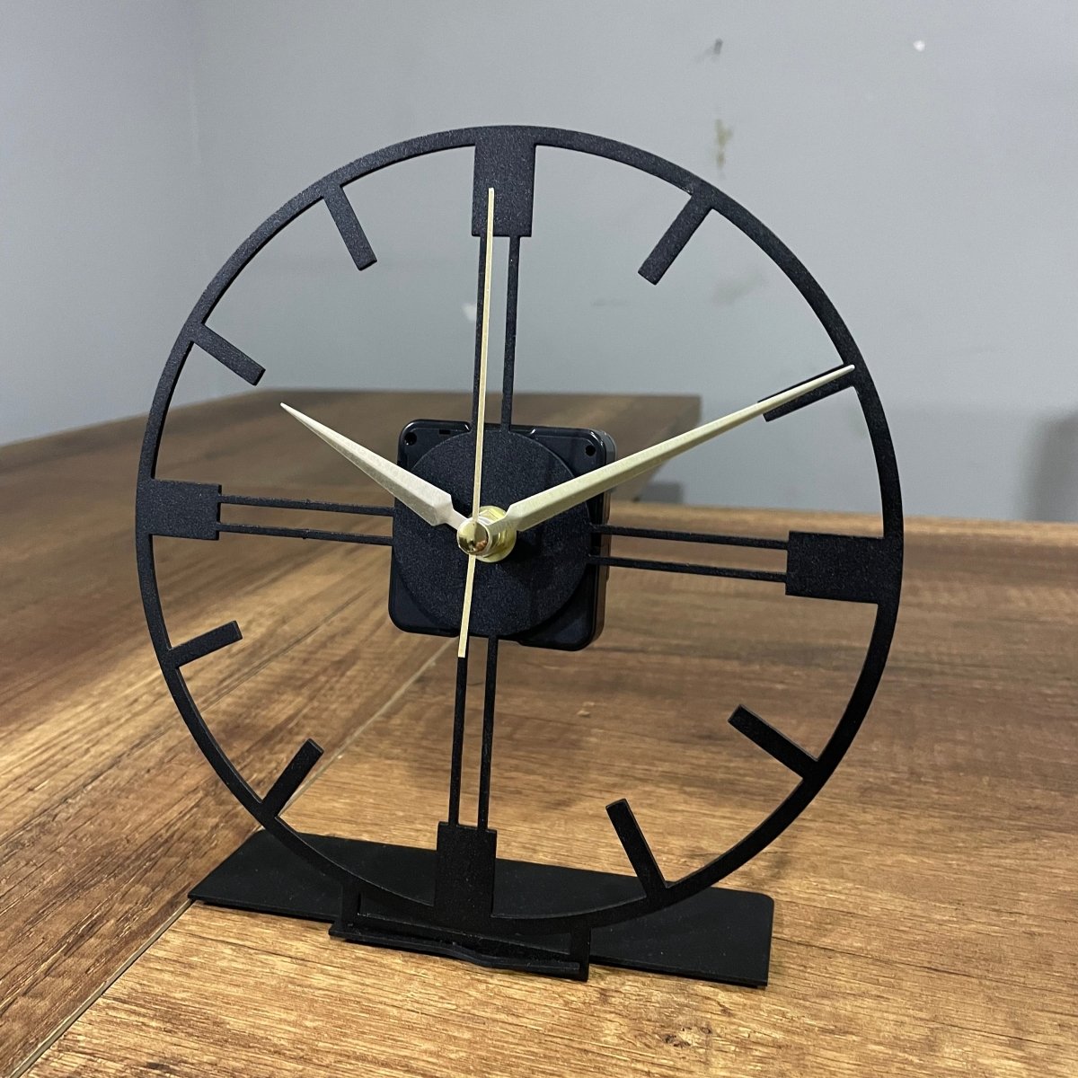 Minimal Large Black Tabletop Clock - BrossHome Metal Wall Art