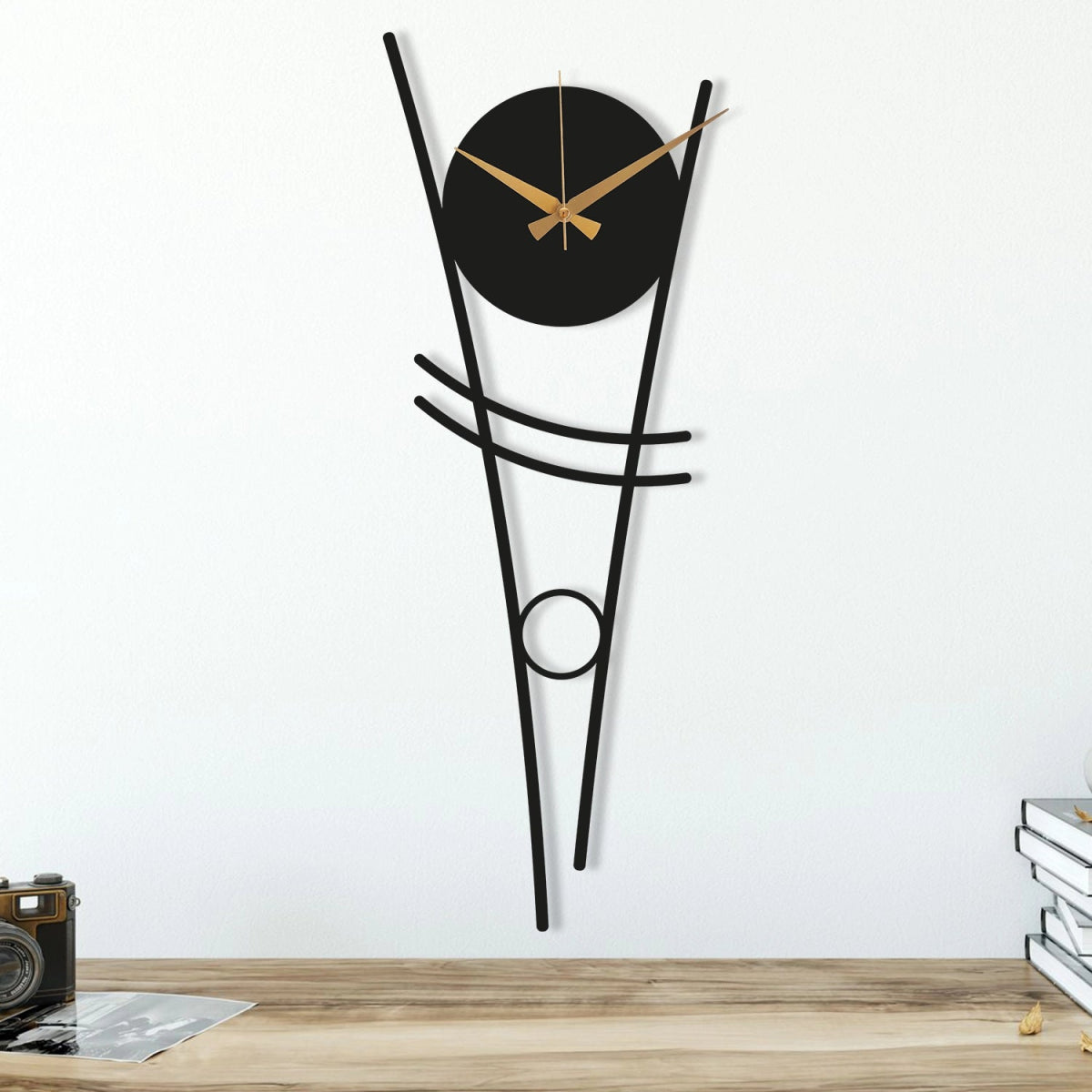 Minimalist Modern Abstract Metal Wall Clock - BrossHome Metal Wall Art