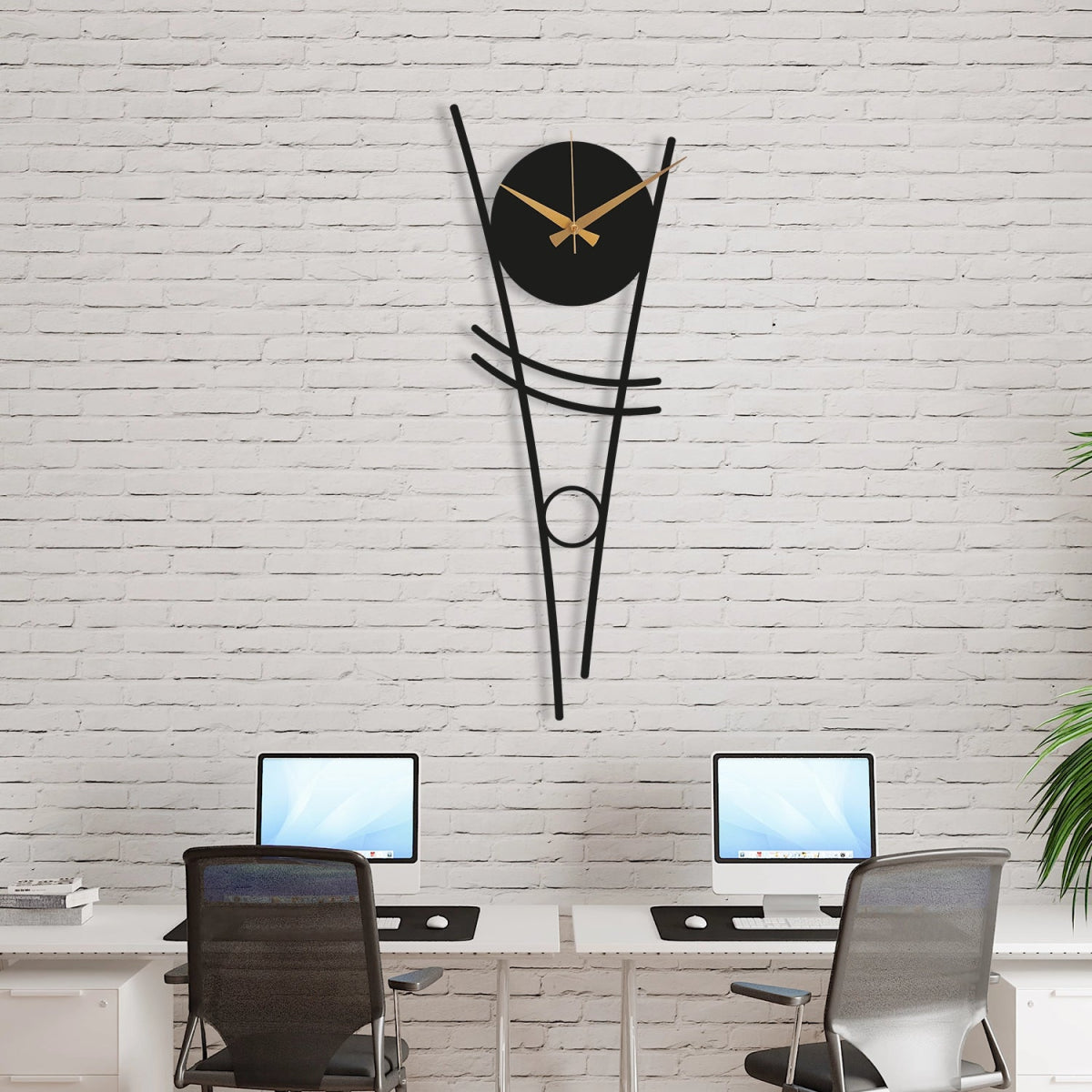 Minimalist Modern Abstract Metal Wall Clock - BrossHome Metal Wall Art