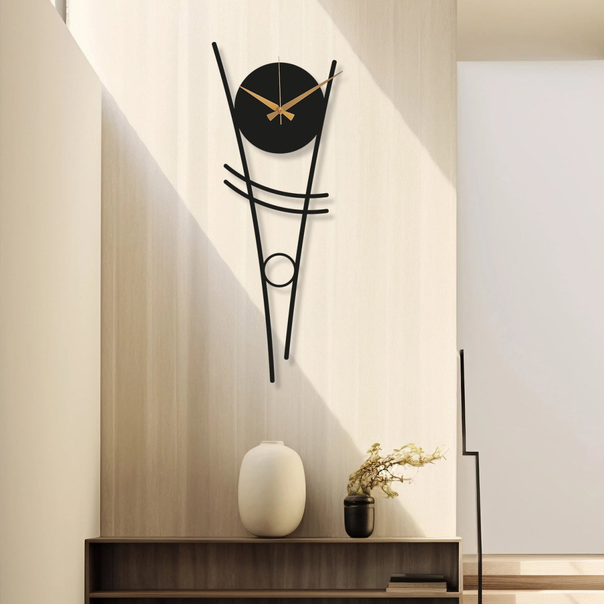 Minimalist Modern Abstract Metal Wall Clock - BrossHome Metal Wall Art