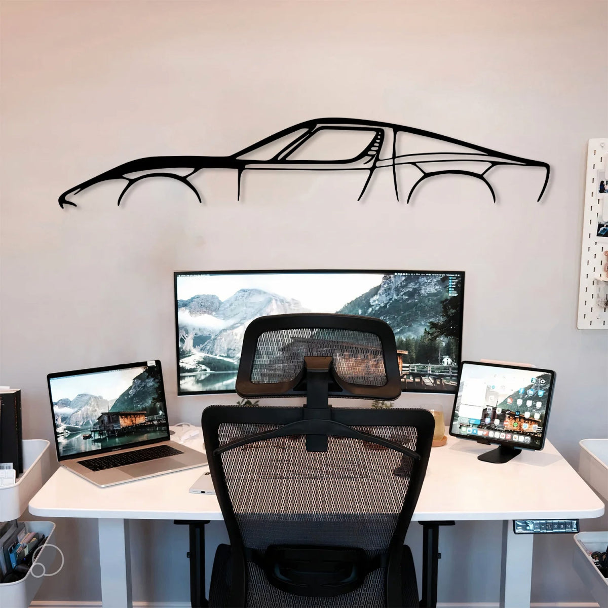 Miura Metal Car Silhouette Wall Art - BrossHome Metal Wall Art