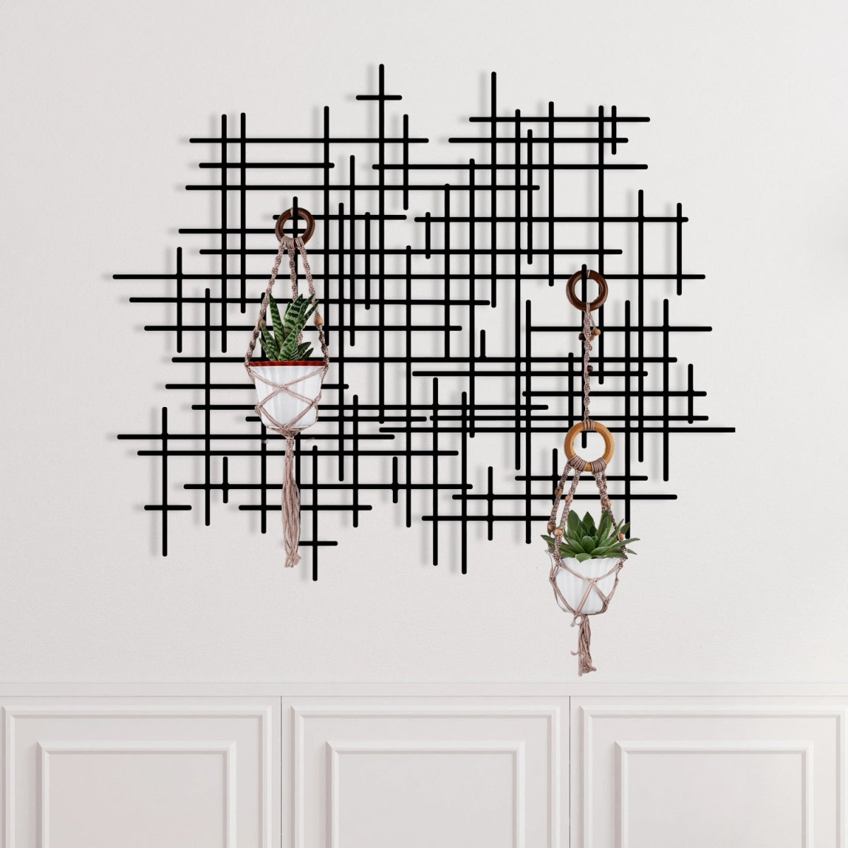 Modern Abstract Coat Rack - BrossHome Metal Wall Art