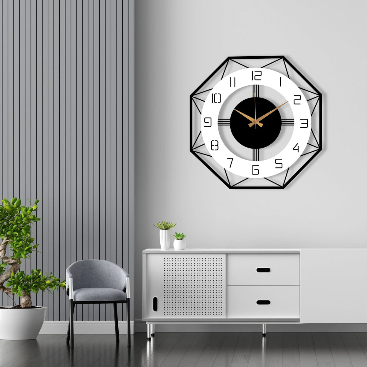 MODERN METAL WALL CLOCK - BrossHome Metal Wall Art