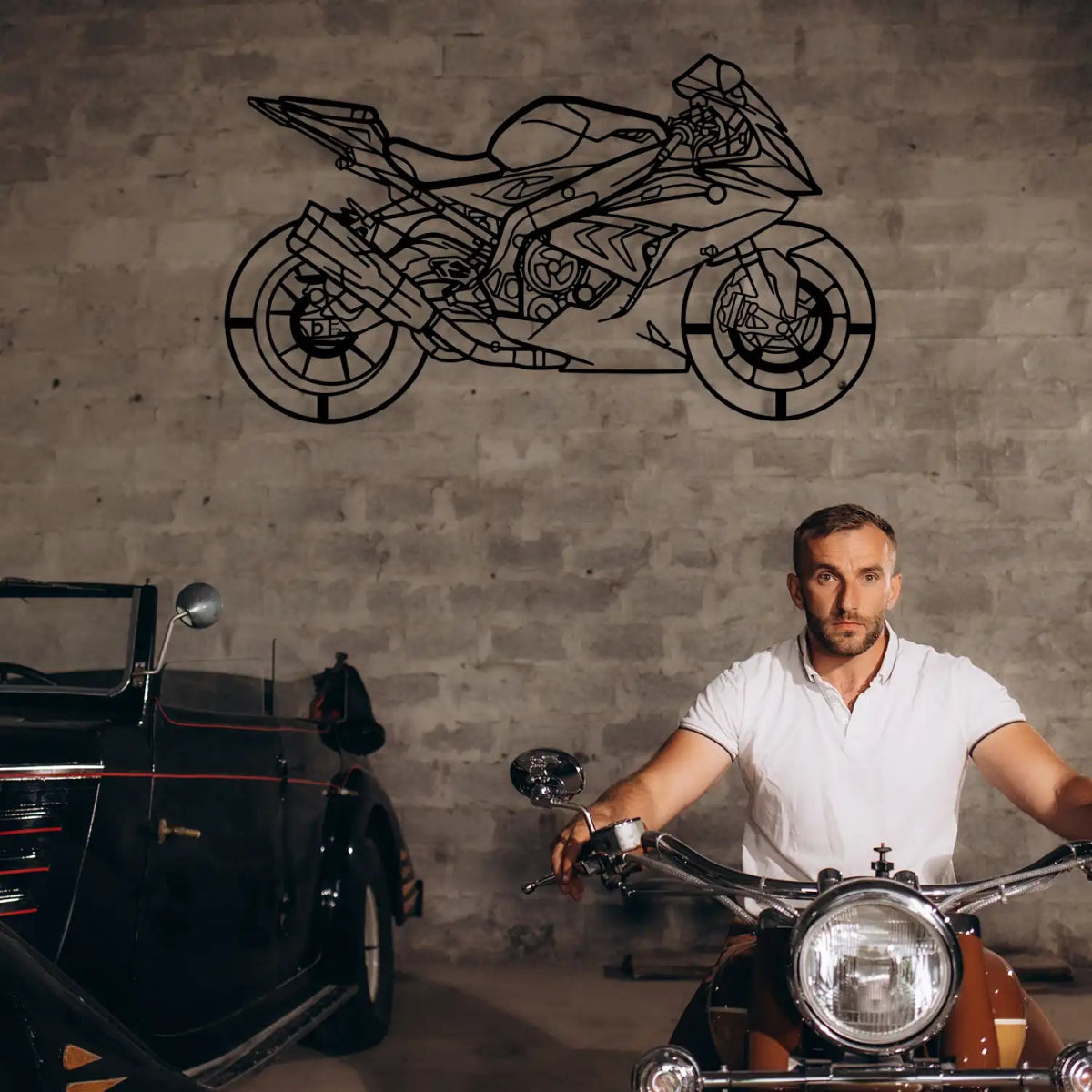 Modern Superbike Motorcycle Metal Wall Ornament - BrossHome Metal Wall Art