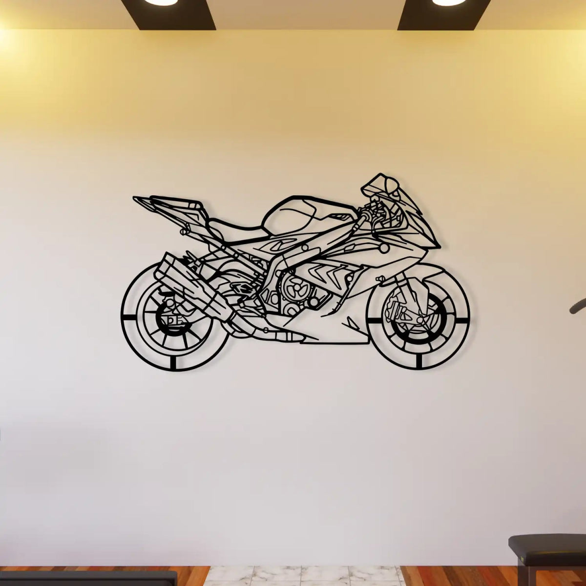 Modern Superbike Motorcycle Metal Wall Ornament - BrossHome Metal Wall Art