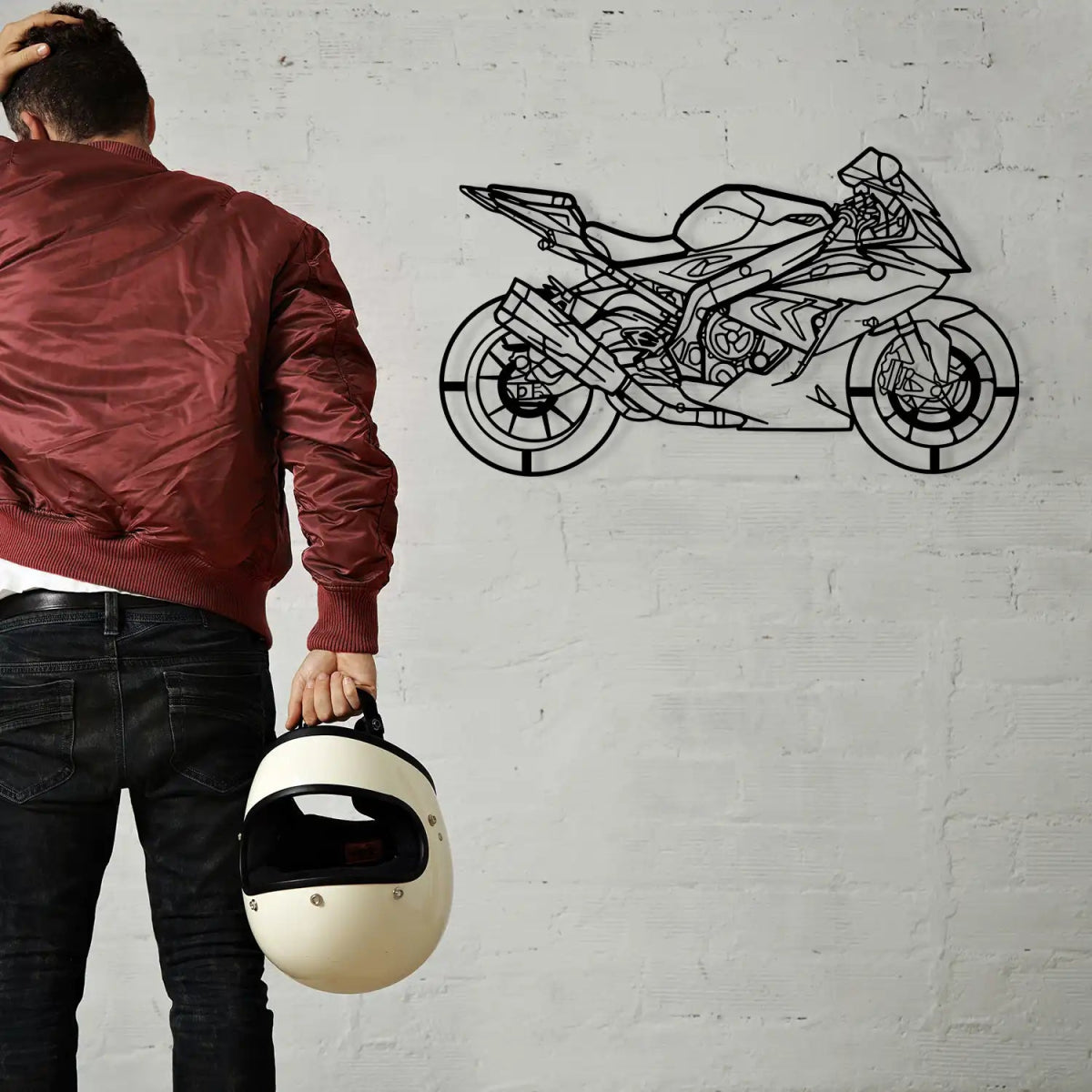 Modern Superbike Motorcycle Metal Wall Ornament - BrossHome Metal Wall Art