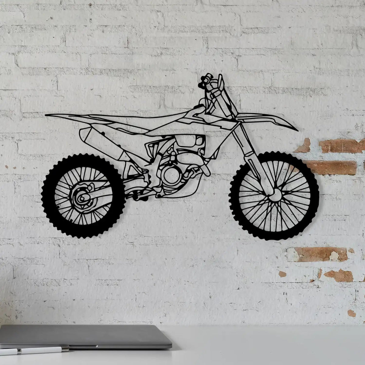 Motocross Motorcycle Silhouette Metal Wall Art - BrossHome Metal Wall Art