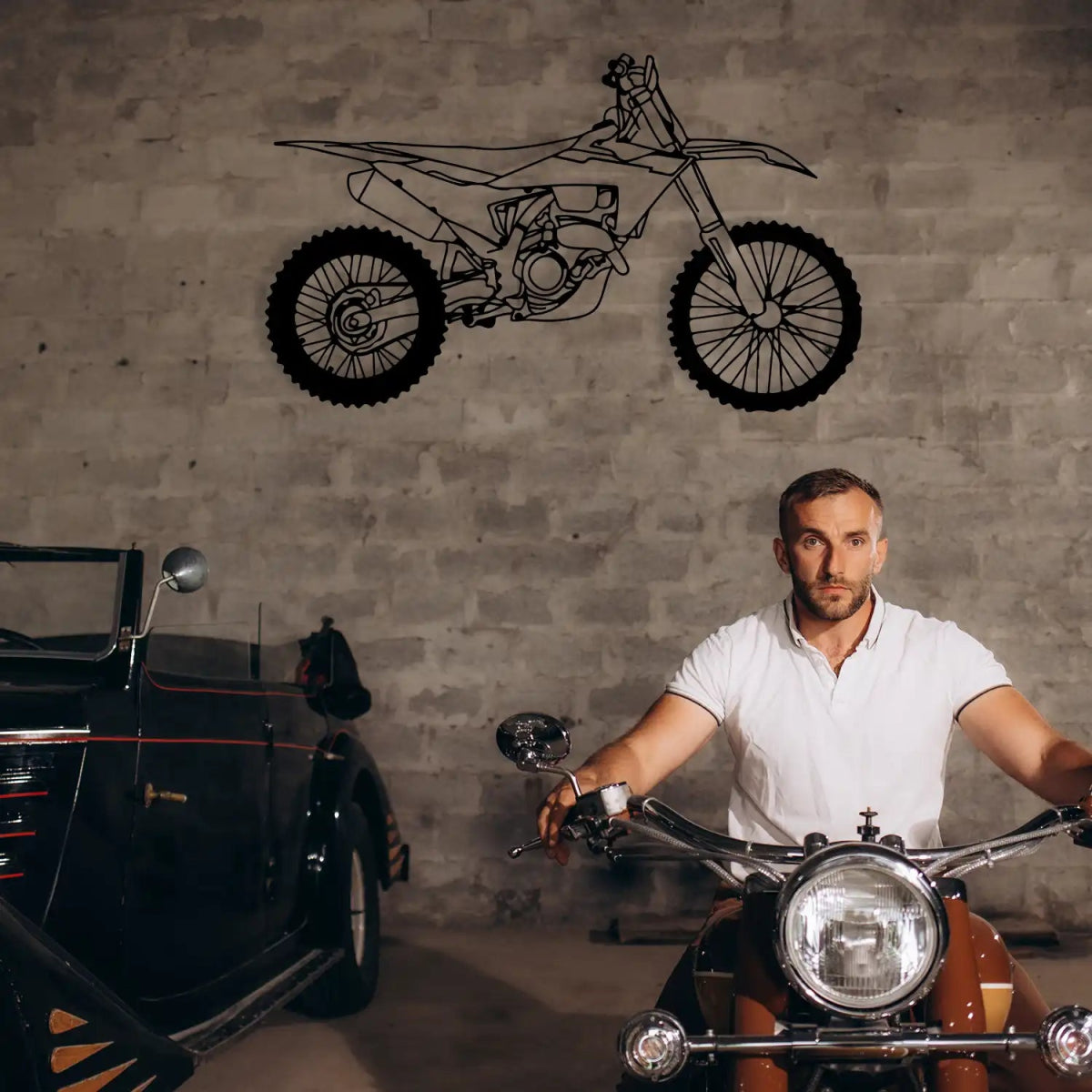 Motocross Motorcycle Silhouette Metal Wall Art - BrossHome Metal Wall Art