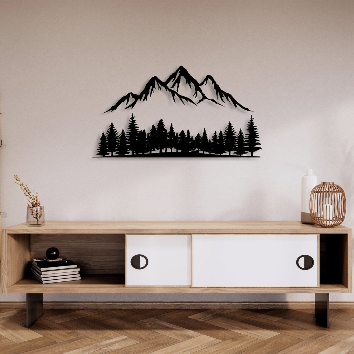 Mountain Forest Metal Wall Decor - BrossHome Metal Wall Art