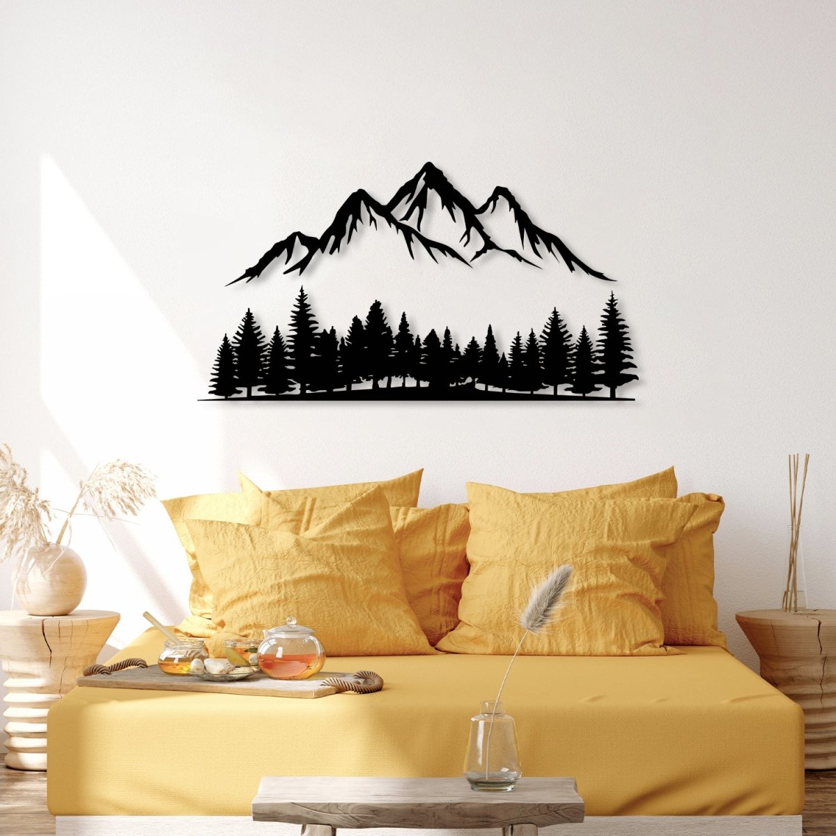 Mountain Forest Metal Wall Decor - BrossHome Metal Wall Art