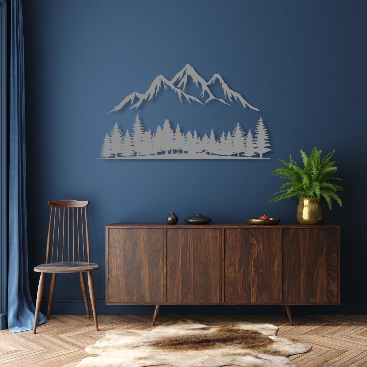 Mountain Forest Metal Wall Decor - BrossHome Metal Wall Art