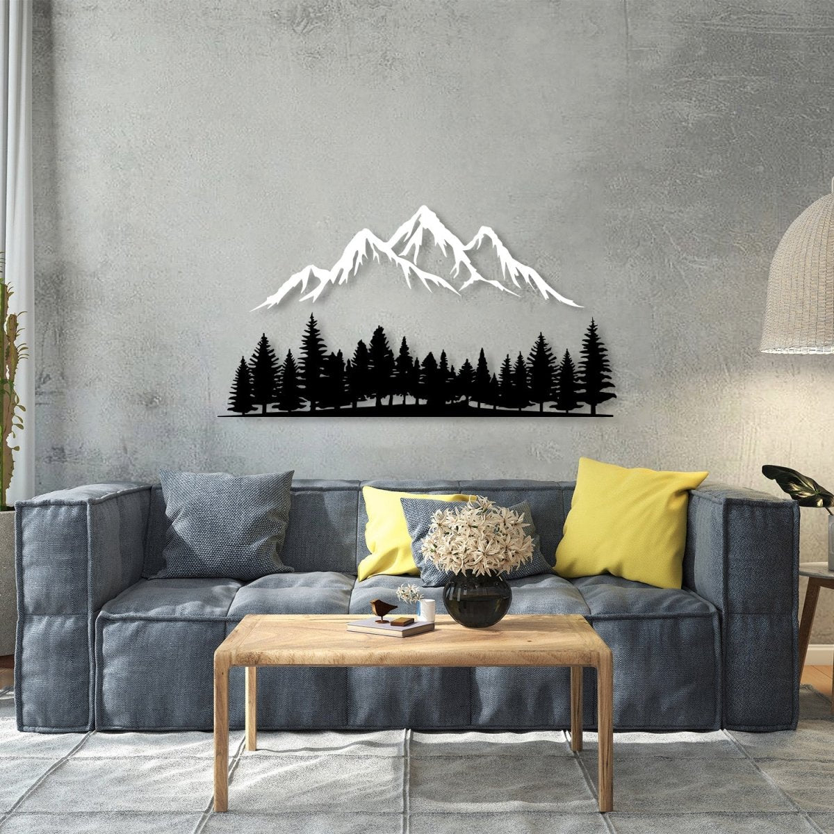 Mountain Forest Metal Wall Decor - BrossHome Metal Wall Art