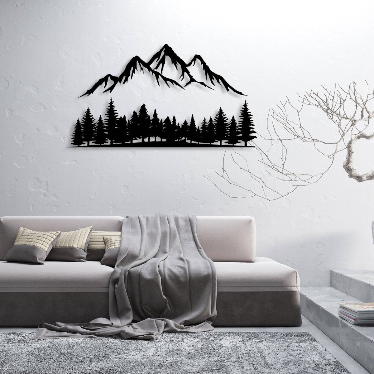 Mountain Forest Metal Wall Decor - BrossHome Metal Wall Art