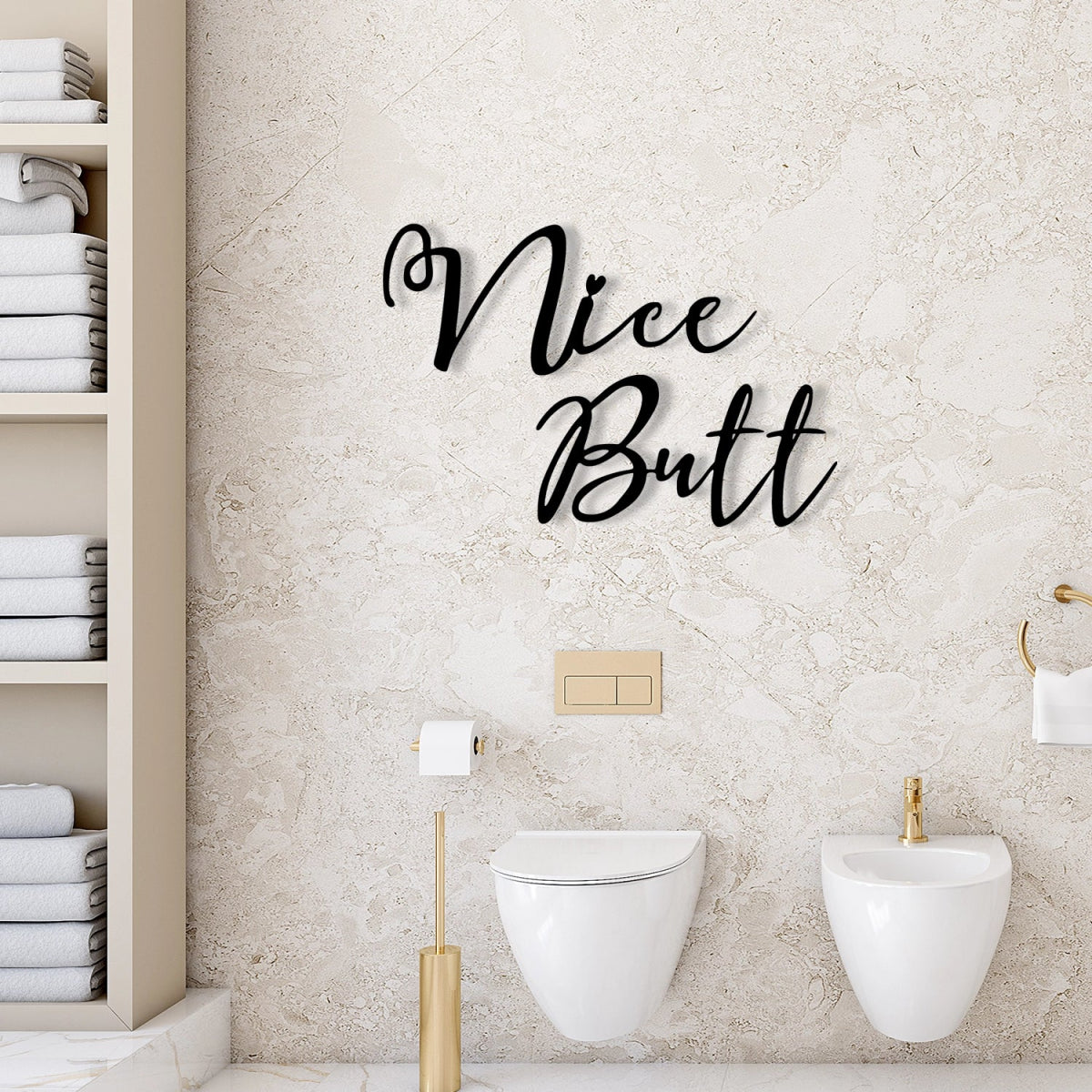 Nice Butt Metal Wall Sign Decor - BrossHome Metal Wall Art