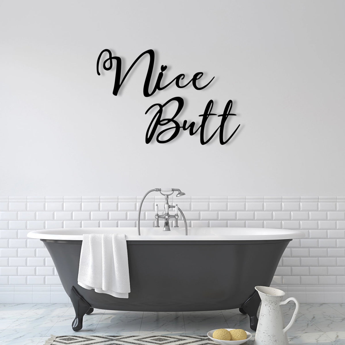 Nice Butt Metal Wall Sign Decor - BrossHome Metal Wall Art