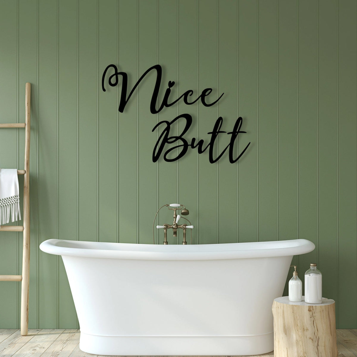 Nice Butt Metal Wall Sign Decor - BrossHome Metal Wall Art