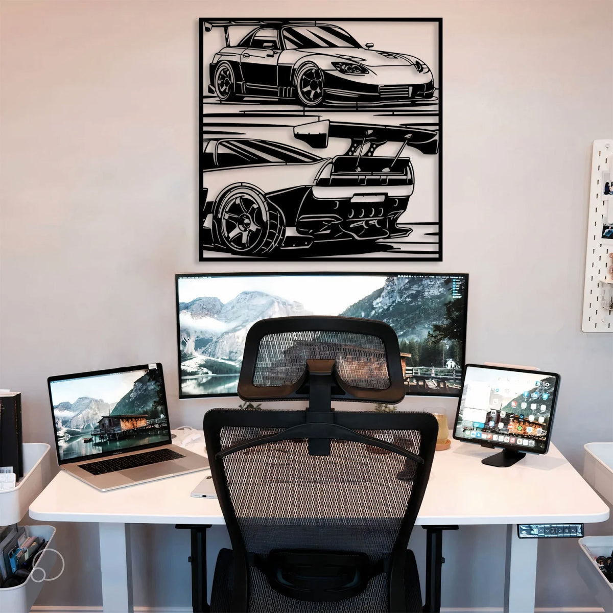 NSX Car Rear and Front View Silhouette Metal Wall Art - BrossHome Metal Wall Art