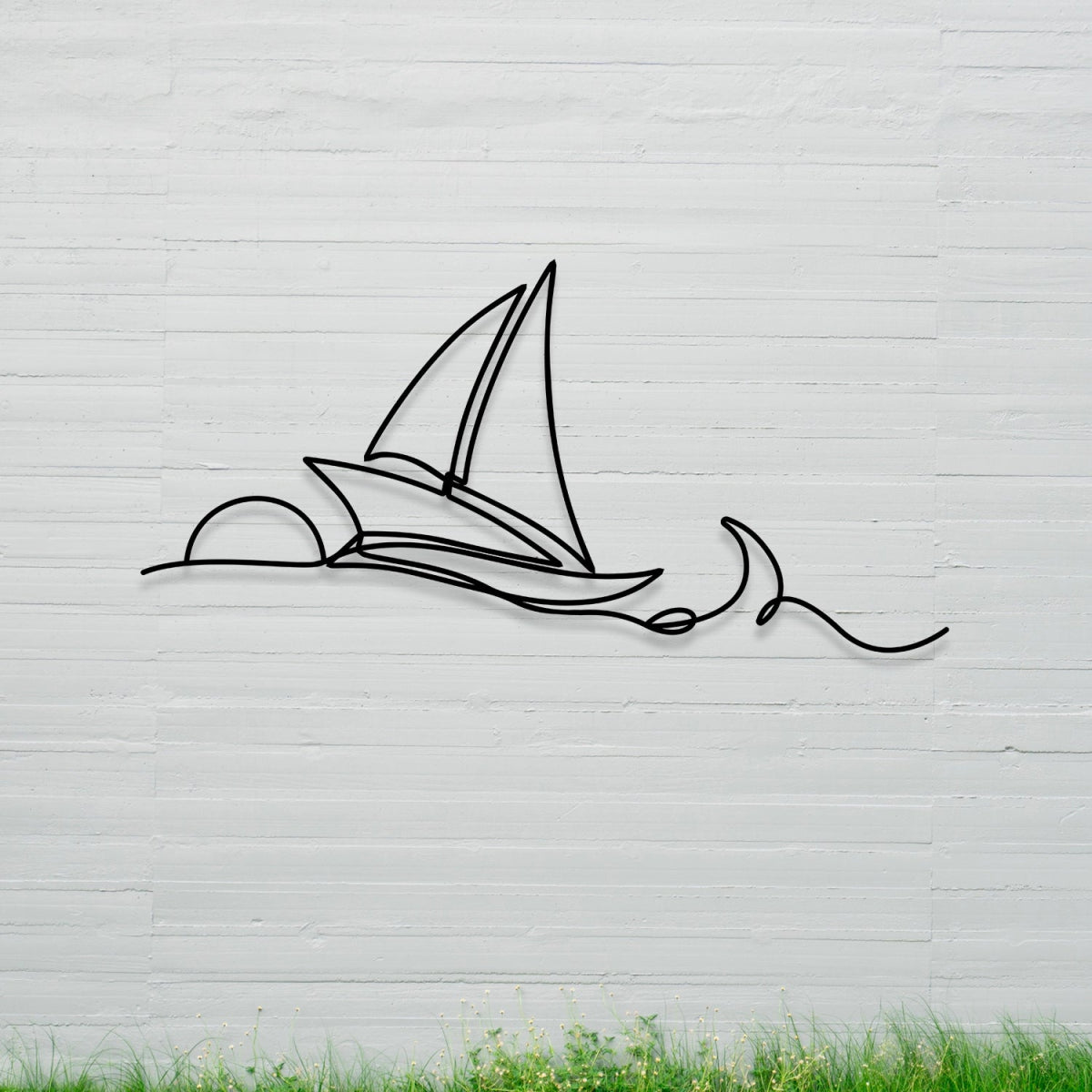 Ocean Waves & Sailboat Metal Wall Art - BrossHome Metal Wall Art