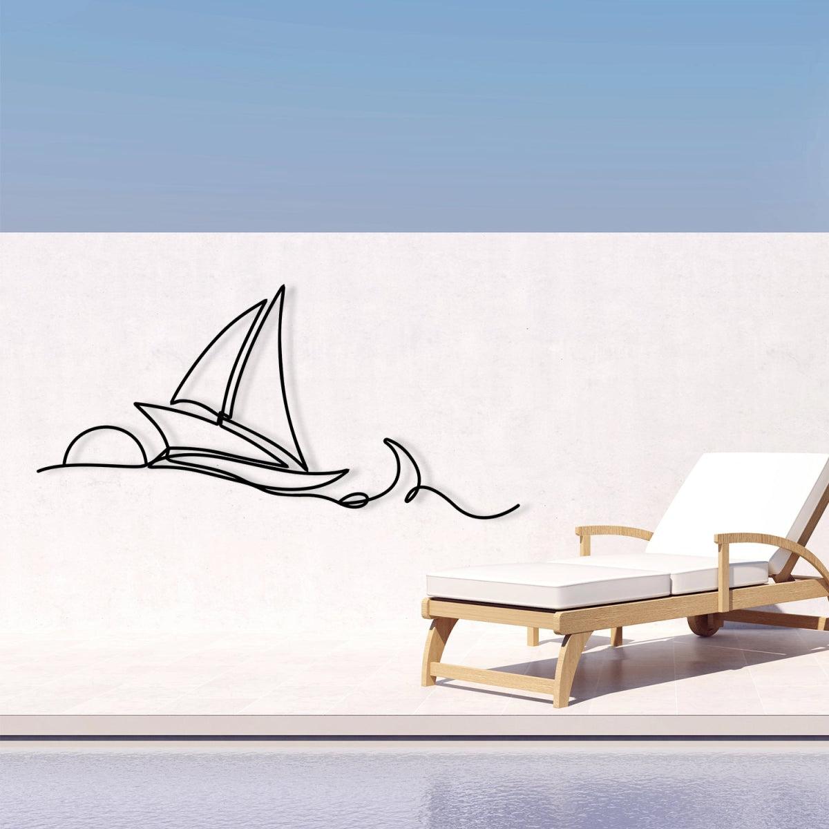 Ocean Waves & Sailboat Metal Wall Art - BrossHome Metal Wall Art