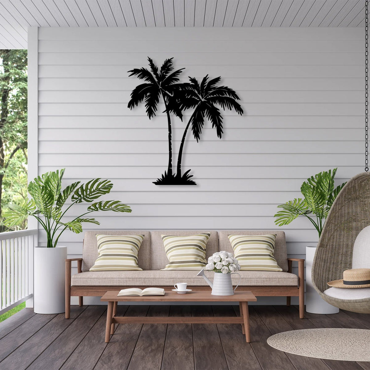 Palm Tree Metal Wall Art - BrossHome Metal Wall Art
