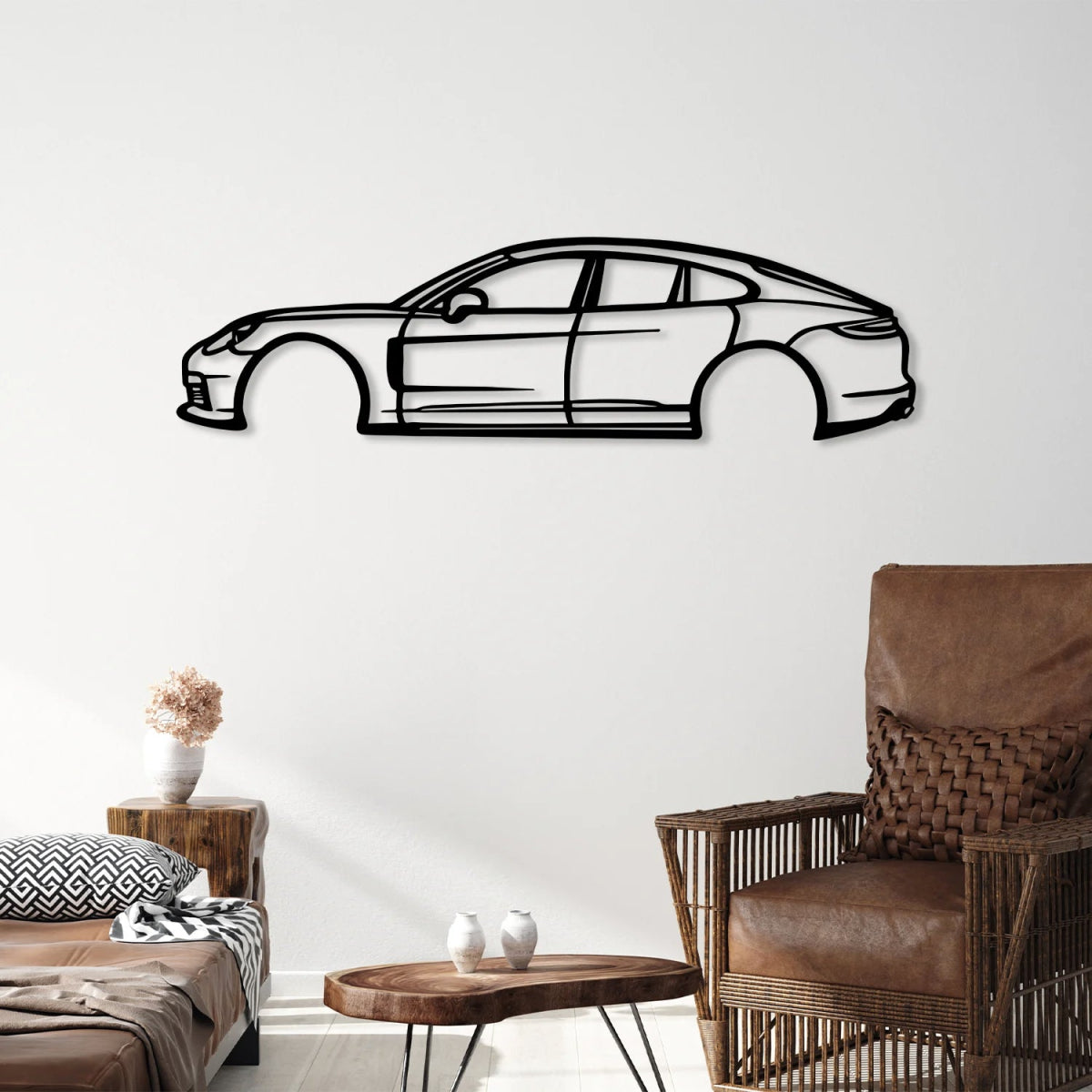 Panamera Car Silhouette Metal Wall Art - BrossHome Metal Wall Art
