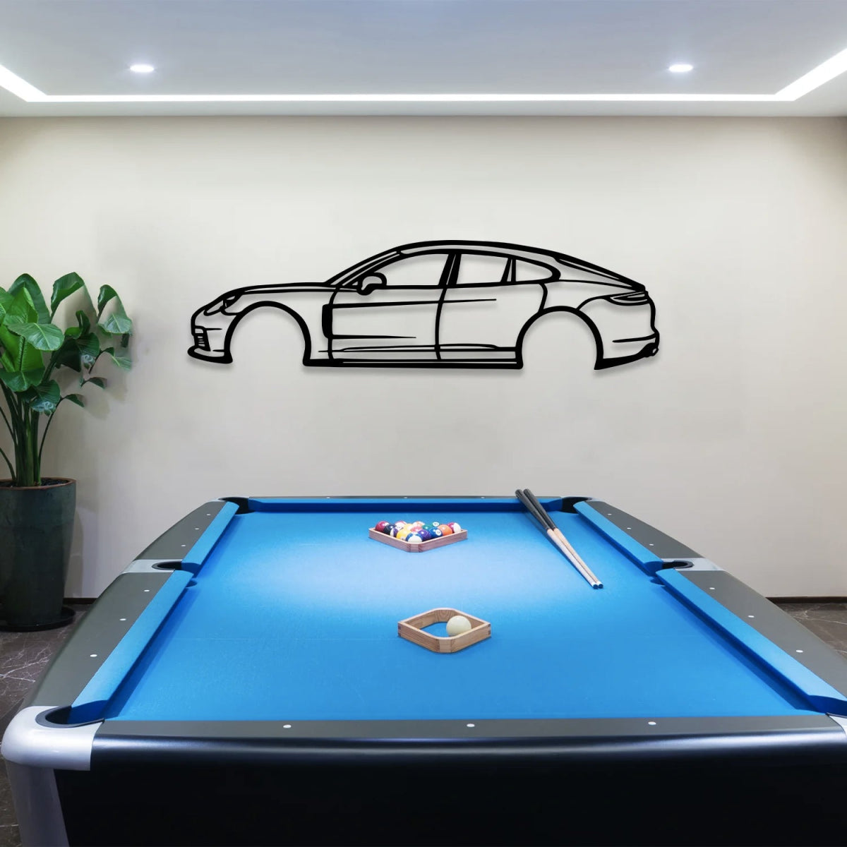 Panamera Car Silhouette Metal Wall Art - BrossHome Metal Wall Art