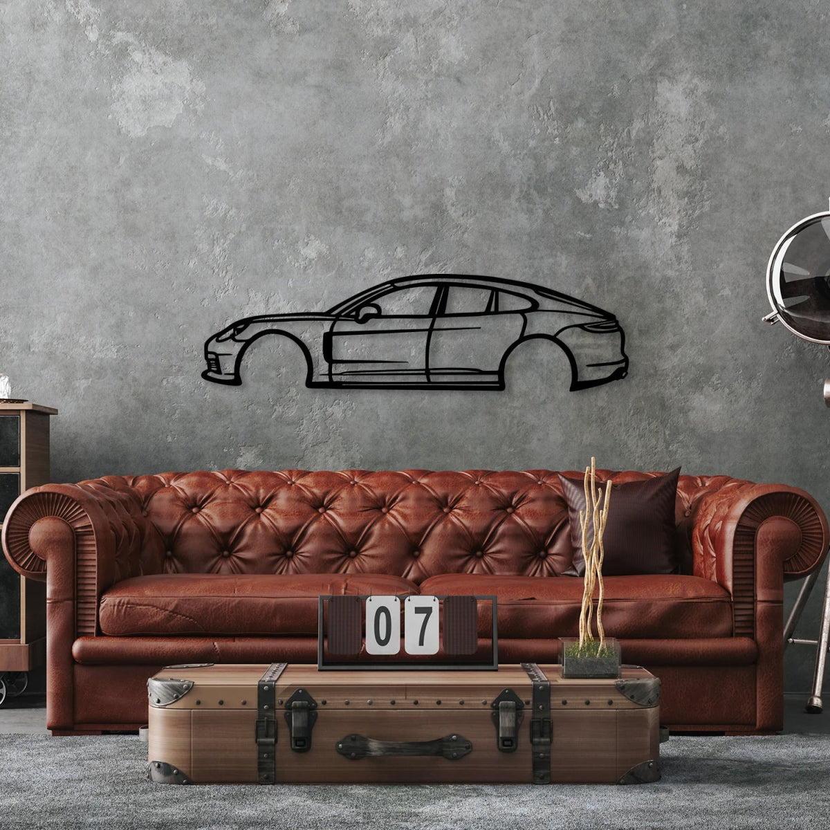 Panamera Car Silhouette Metal Wall Art - BrossHome Metal Wall Art