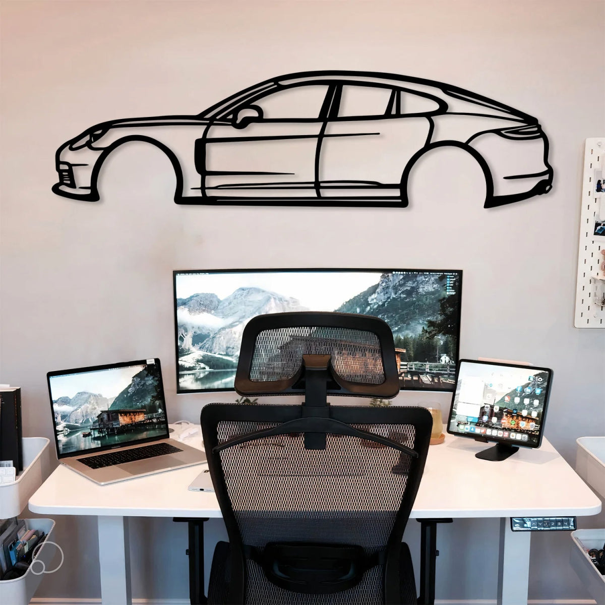 Panamera Car Silhouette Metal Wall Art - BrossHome Metal Wall Art