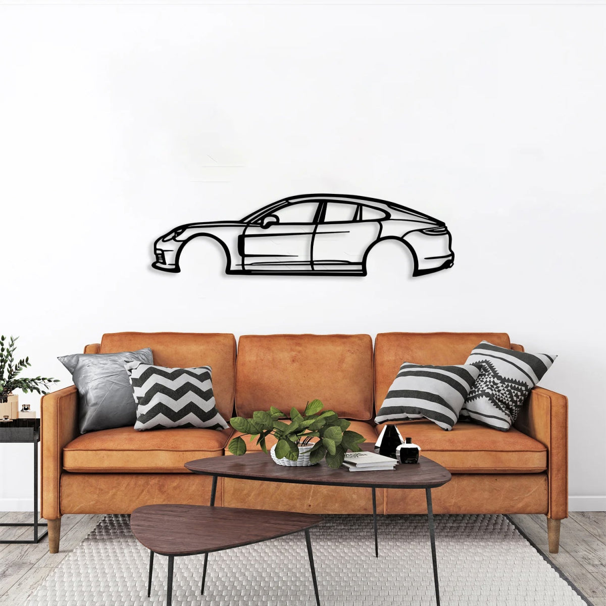 Panamera Car Silhouette Metal Wall Art - BrossHome Metal Wall Art