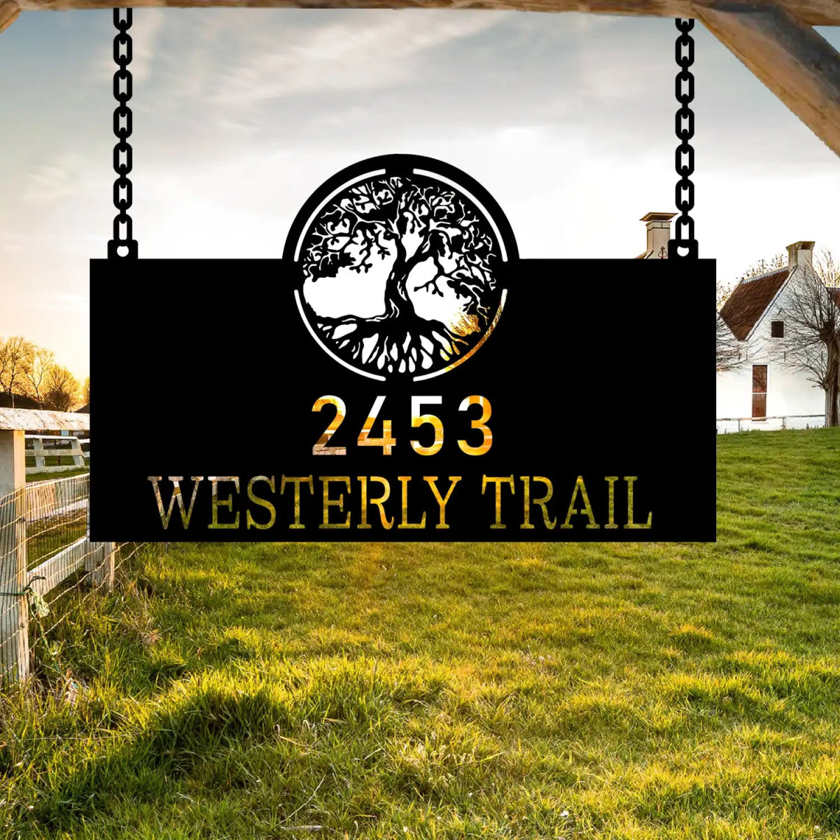 Personalized Address Sign for 2453 Westerly Trail - BrossHome Metal Wall Art