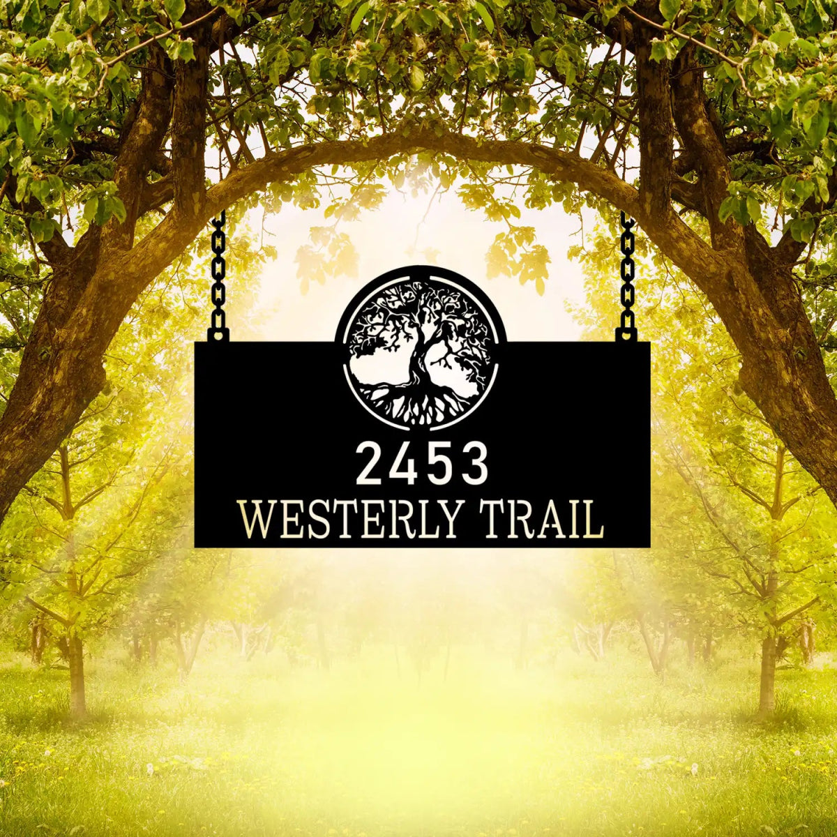 Personalized Address Sign for 2453 Westerly Trail - BrossHome Metal Wall Art