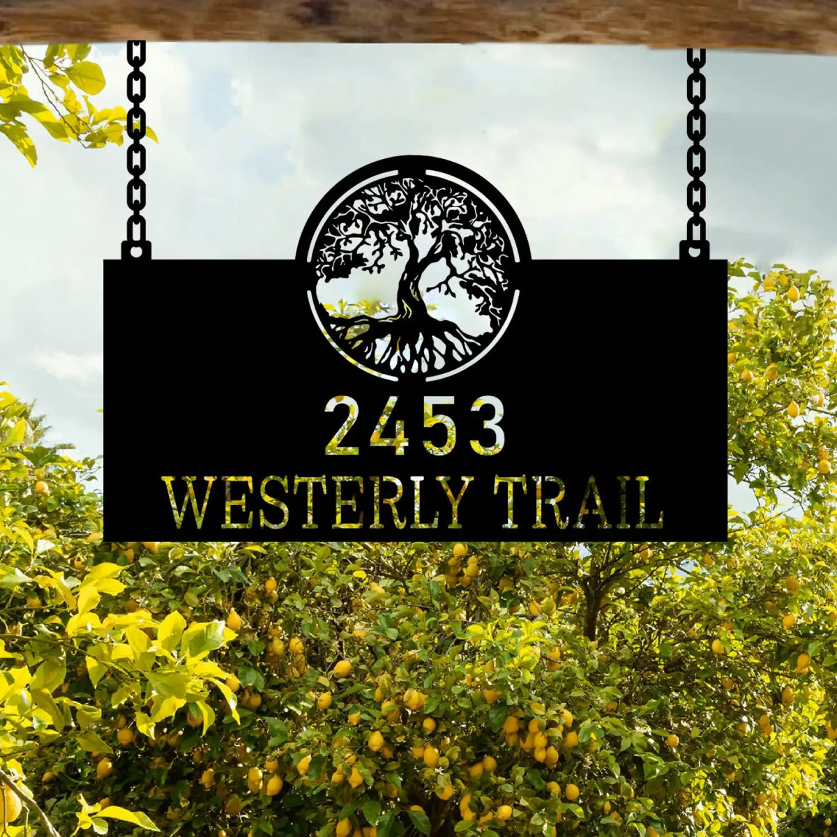 Personalized Address Sign for 2453 Westerly Trail - BrossHome Metal Wall Art