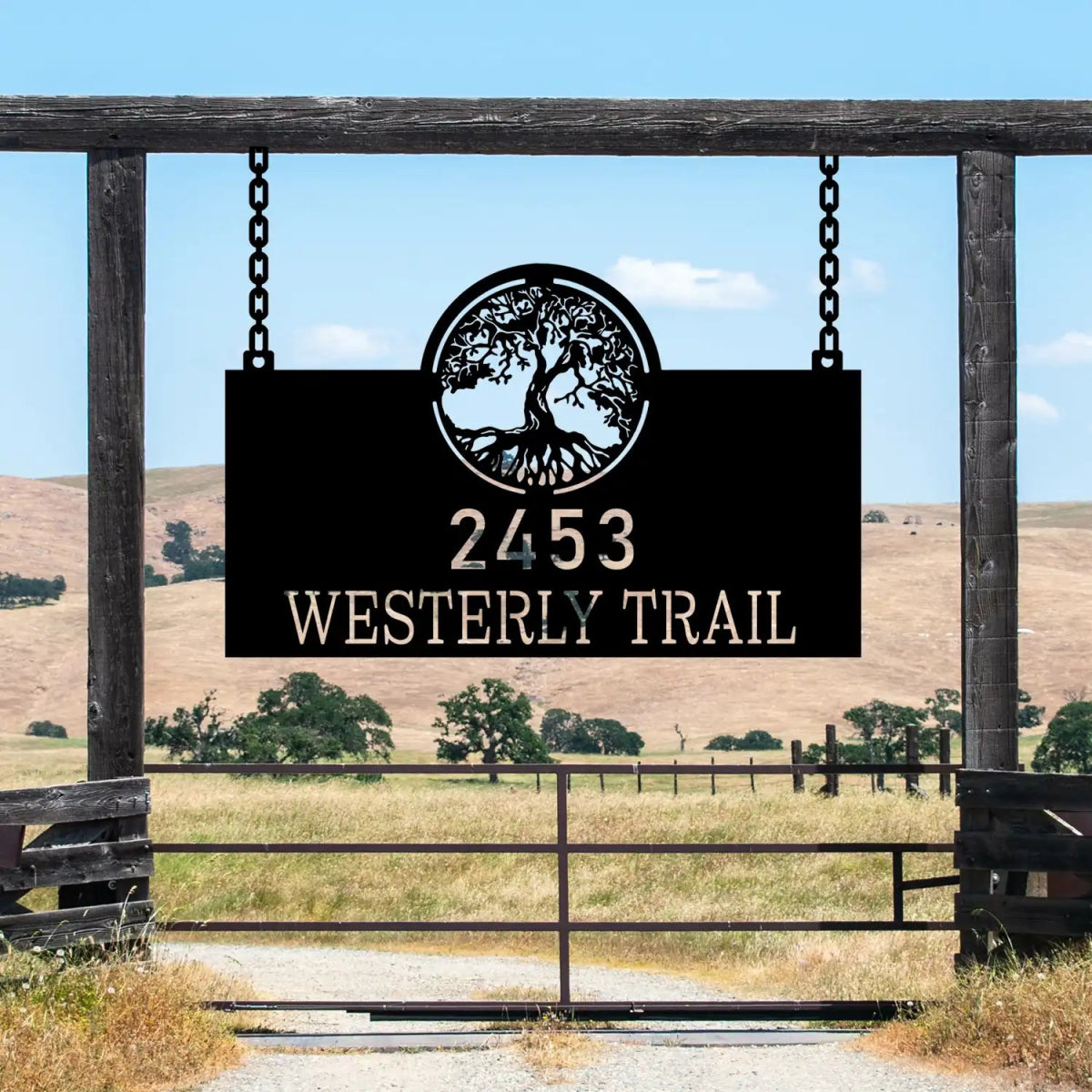 Personalized Address Sign for 2453 Westerly Trail - BrossHome Metal Wall Art