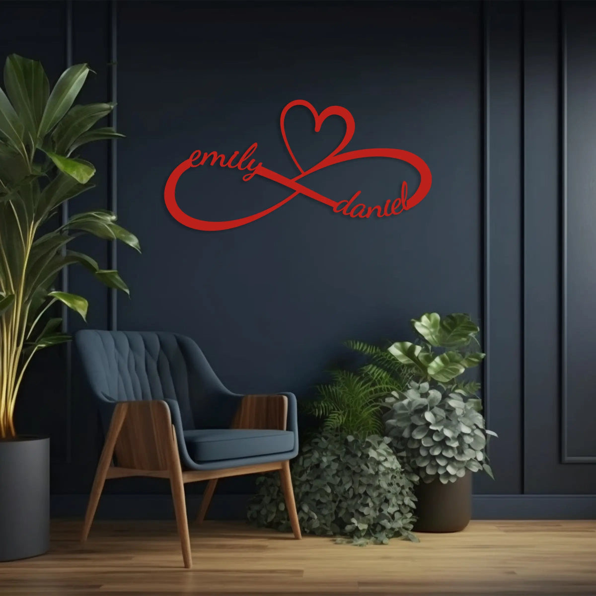 Personalized Infinity Metal Wall Art – Heart Design | Valentines Wall Art - BrossHome Metal Wall Art