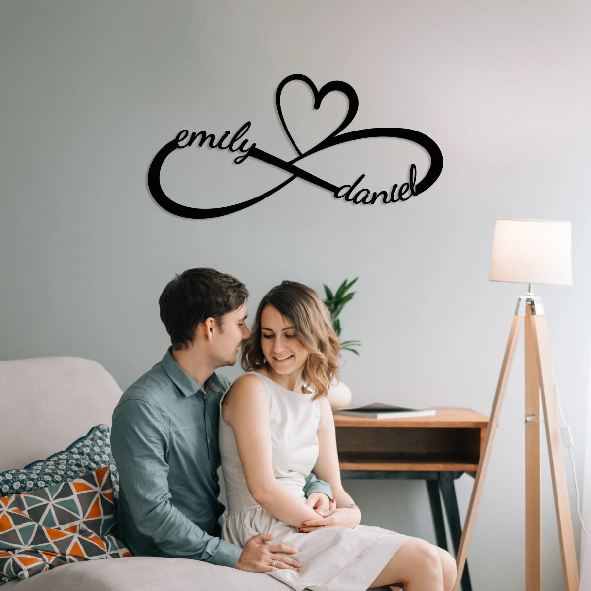 Personalized Infinity Metal Wall Art – Heart Design | Valentines Wall Art - BrossHome Metal Wall Art