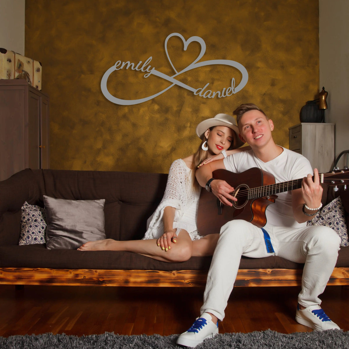 Personalized Infinity Metal Wall Art – Heart Design | Valentines Wall Art - BrossHome Metal Wall Art