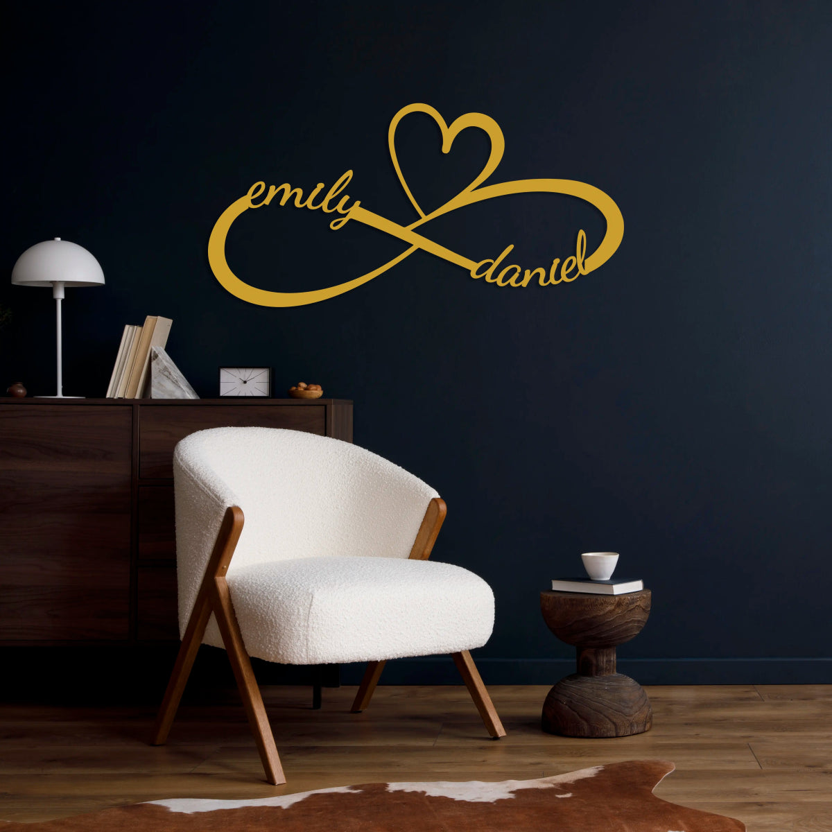 Personalized Infinity Metal Wall Art – Heart Design | Valentines Wall Art - BrossHome Metal Wall Art