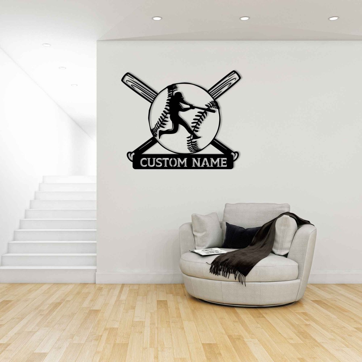 Personalized Metal Baseball Wall Art - BrossHome Metal Wall Art