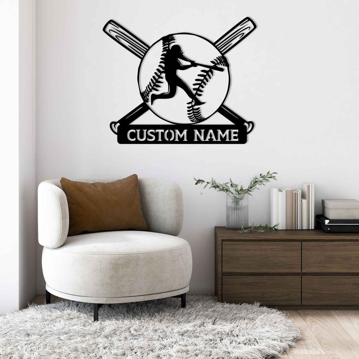 Personalized Metal Baseball Wall Art - BrossHome Metal Wall Art