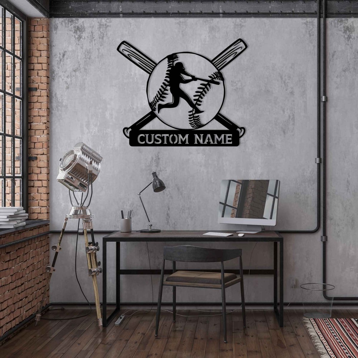 Personalized Metal Baseball Wall Art - BrossHome Metal Wall Art