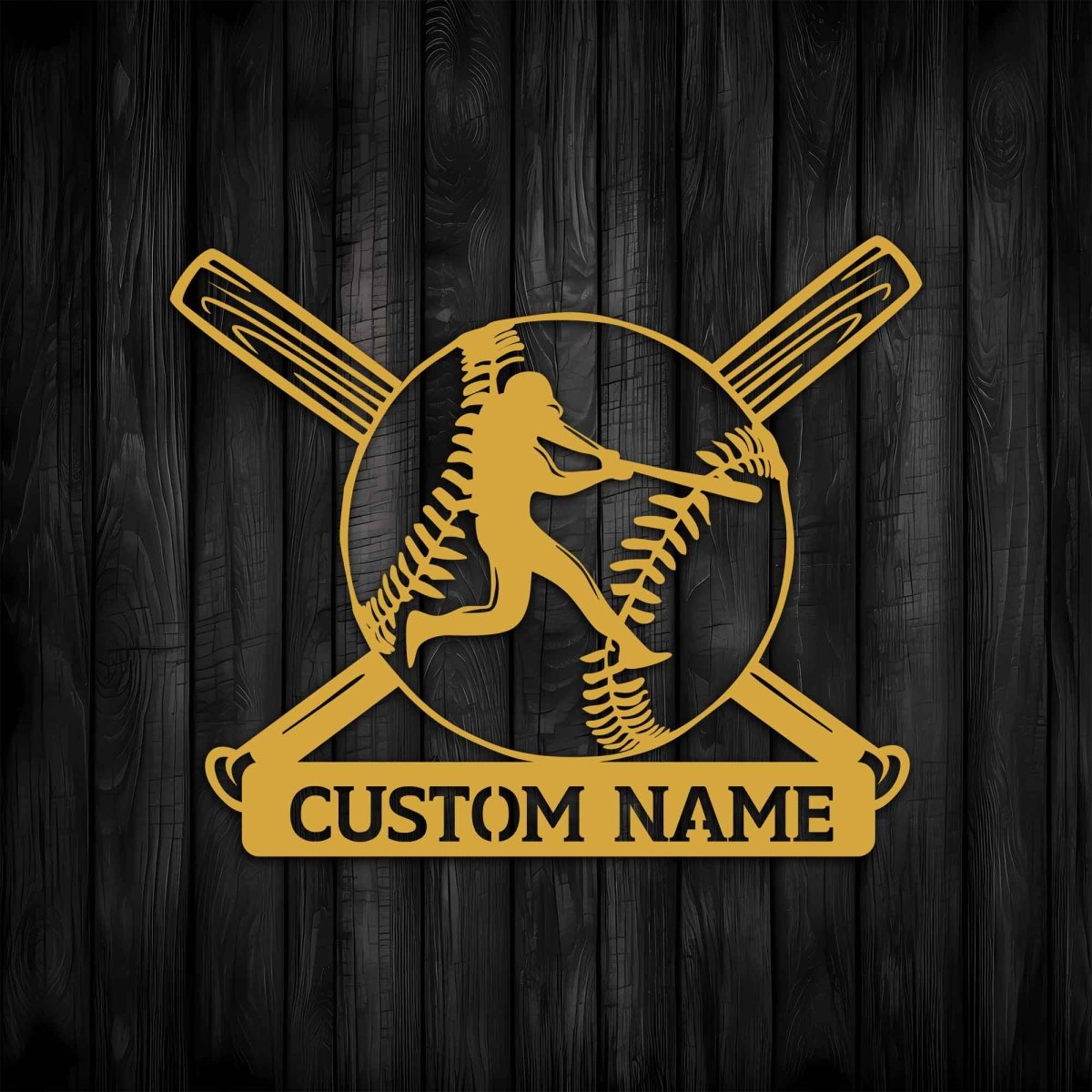 Personalized Metal Baseball Wall Art - BrossHome Metal Wall Art