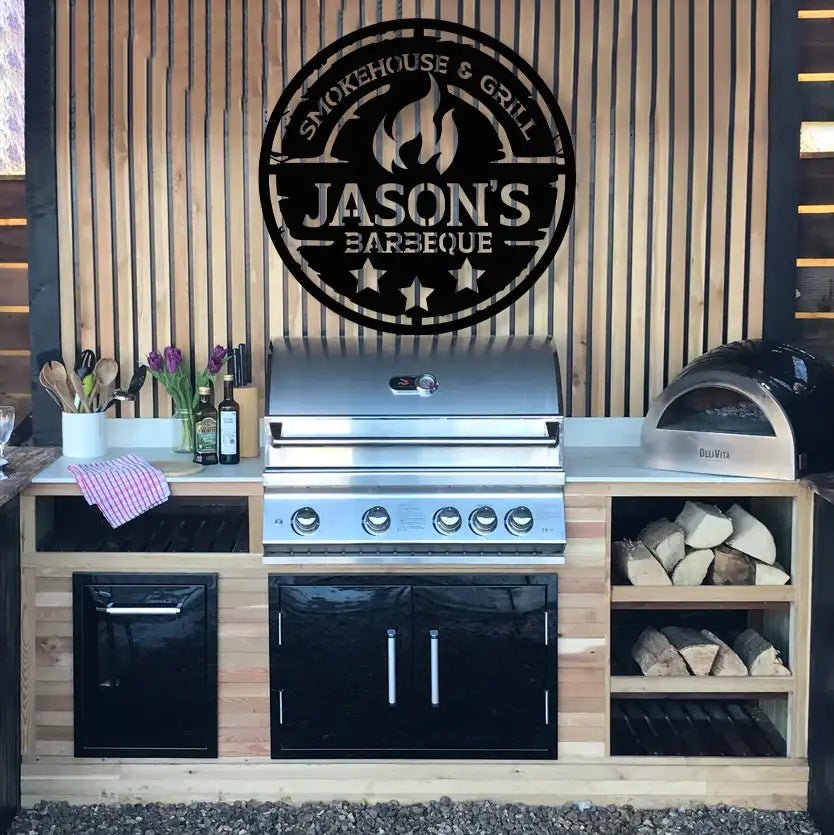 Personalized Metal BBQ (Barbeque) Sign - BrossHome Metal Wall Art