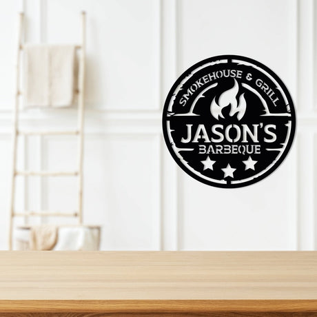 Personalized Metal BBQ (Barbeque) Sign - BrossHome Metal Wall Art