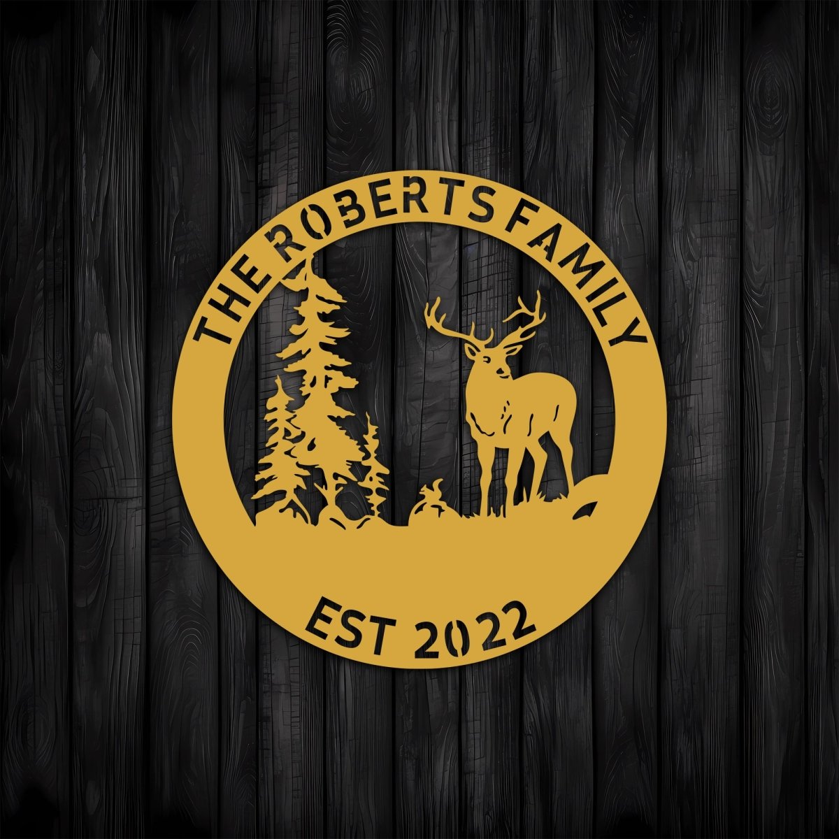 Personalized Metal Deer Wall Sign - BrossHome Metal Wall Art