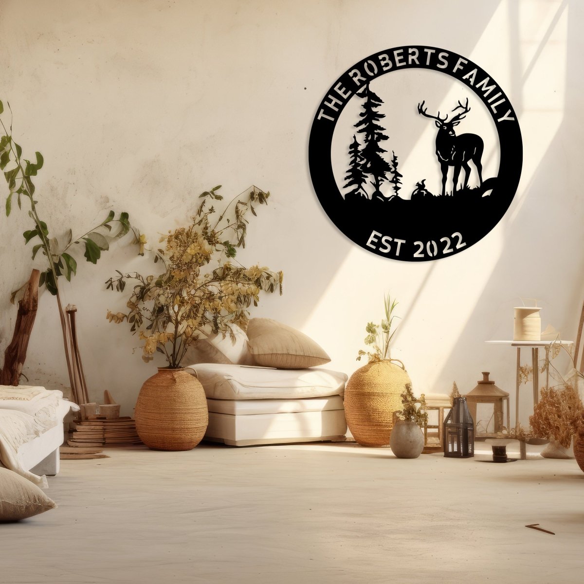 Personalized Metal Deer Wall Sign - BrossHome Metal Wall Art